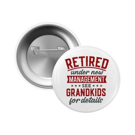 EMUWORKS Retirement See Grandkids Badges - Thank You Gifts for Men, Ideal Funny Leaving Presents & Perfect Retirement Decorations; Great Motivational Gifts from Wife, Colleagues, Size 2 in