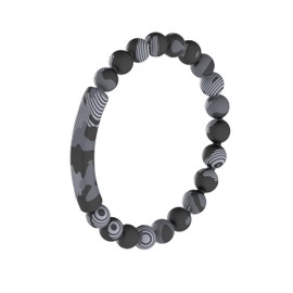 QALO Men & Women's Rush Camo Tranquil Silicone Bracelet, Ultra Comfortable Unisex Bangle, Durable, Water Resistant Bracelet, Black, Small/Medium