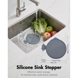 Kitchen Sink Drain Strainer, Flexible Sink Strainer with Stopper, 304 Stainless Steel Anti-Rust Mesh Sink Strainer, Wokdada Revolutionary Clog-Free Food Catcher for Garbage Disposal