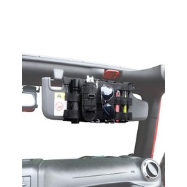 Savadicar Tactical Sun Visor Organizer Front Visor Storage Cover for 2007-2023 Jeep Wrangler JK JL & Gladiator JT, Interior Storage Accessories, Black, 1 PCS