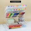 QWORK Acrylic Desk Organizers and Accessories – Multi-Compartment Storage with