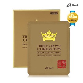 Bios Triple Crown Cordyceps Sinensis Super Essence Mask (10 sheets/1 box) / 바이오에스 트리플 크라운 동충하초 슈퍼에센스 마스크 (10매입 1 BOX)