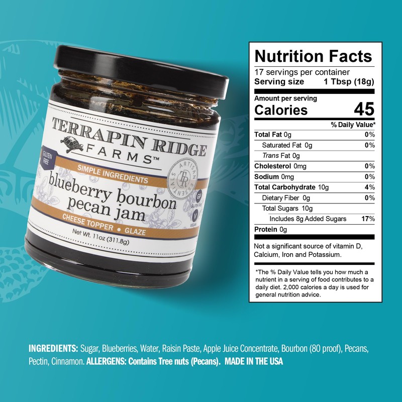 Terrapin Ridge Farms Blueberry Bourbon Pecan Jam - Sweet &