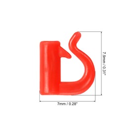 PATIKIL Fishing Spinner Clevis 7.9mm/0.31", 100Pcs Easy Spin D-Shaped Plastic Links for Lure Fishing Spoon Spinnerbait Inline Parts Accessory, Red