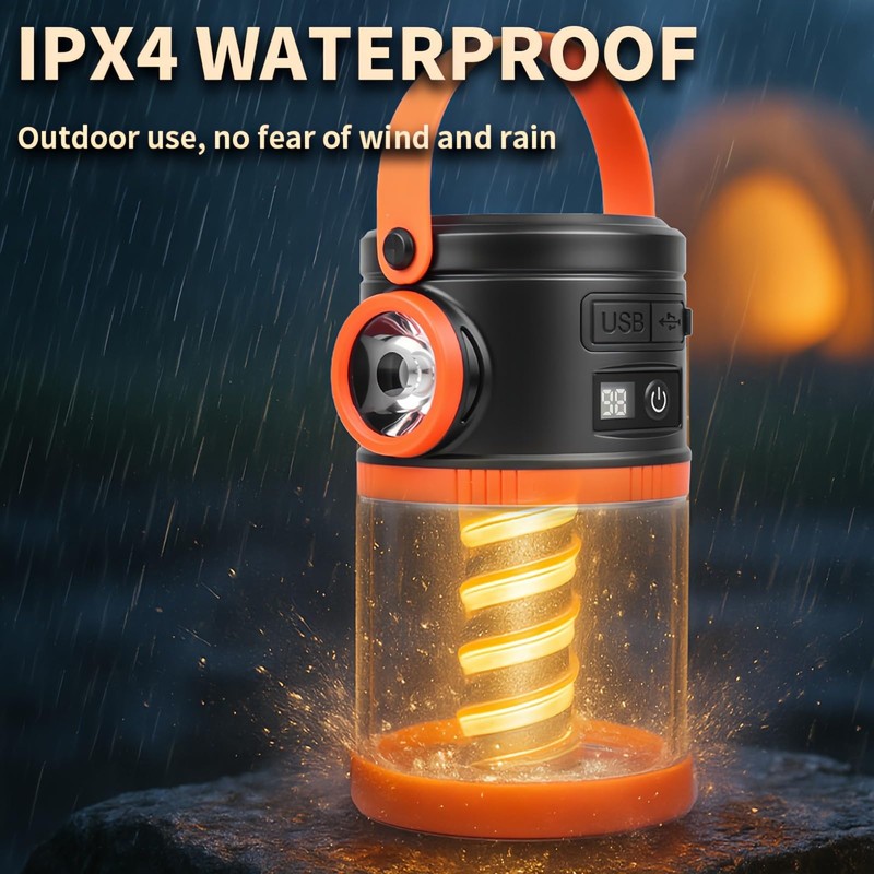 AVEKI Solar Camping Lantern, Waterproof LED Camping Lights with Flashlight,