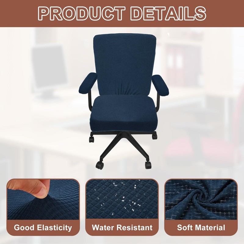 sourcing map Office Chair Covers, Stretchable Rotating Chair Slipcover Desk
