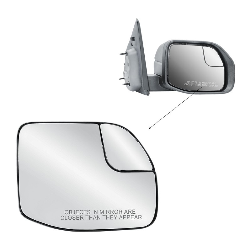 Replacement Passenger Right Side Door Mirror Glass Heated with Back