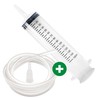 Syringe 150ml with 1m Hose, Catheter Attachment and Luer Adapter.