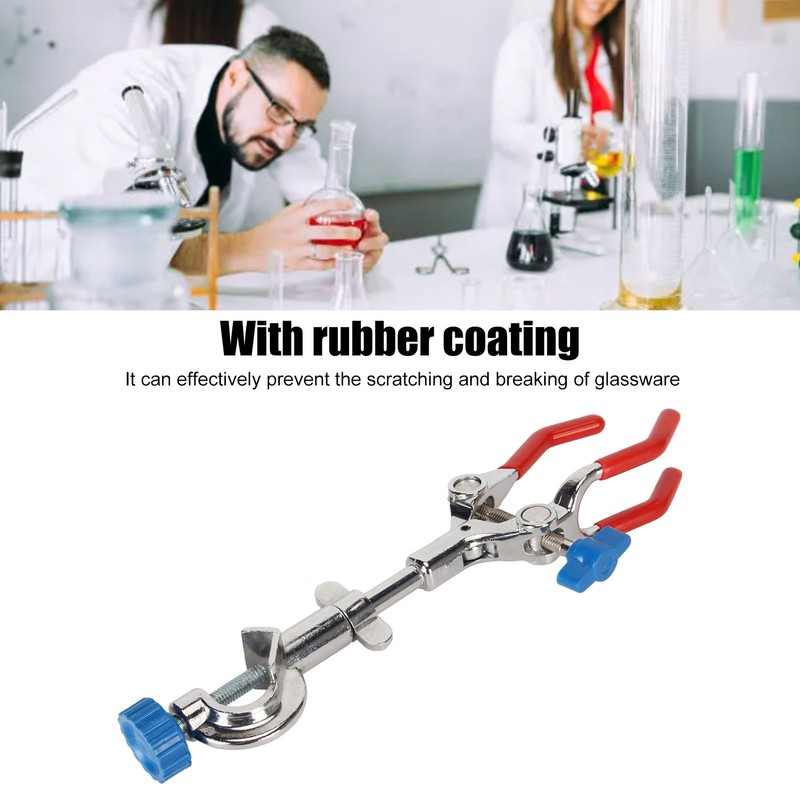 3 Prong Lab Clamp with Rubber Coating Pressure Adjustment 3