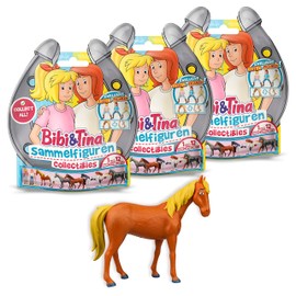 CRAZE Bibi and Tina Figures Foilbag Set of 3 - Martinshof Toy Figures for Collecting and Swapping, Horse Girls Gift, Horse Toy from 3 Years