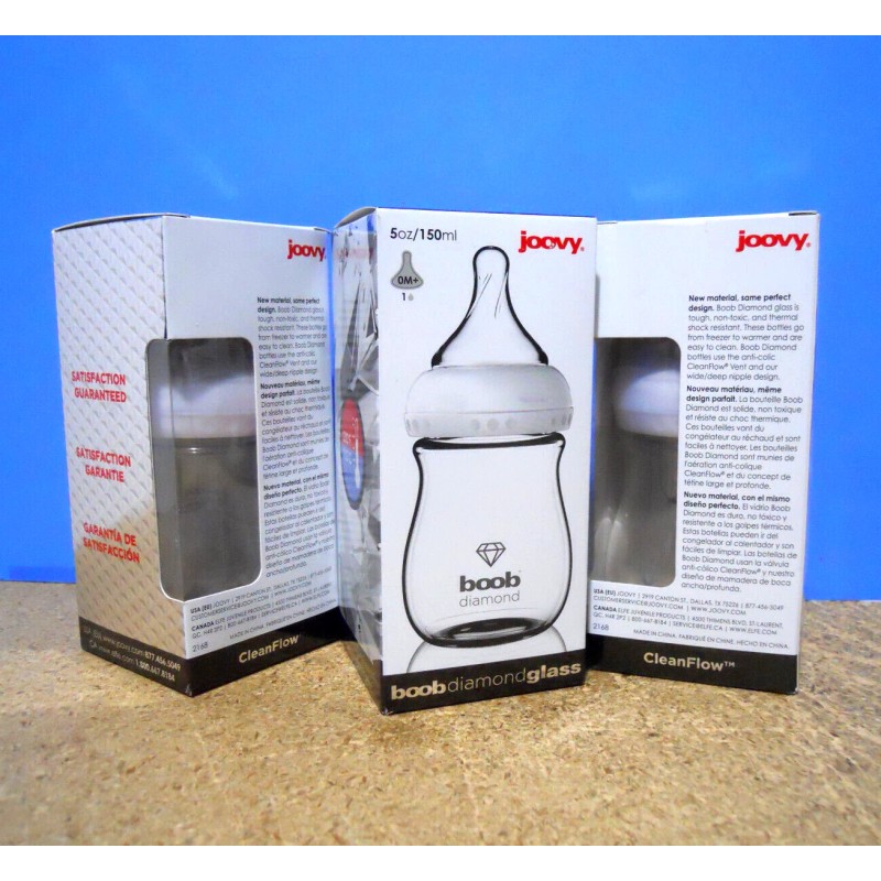 Joovy 3 Pack - Joovy Boob Diamond Glass Baby Bottle