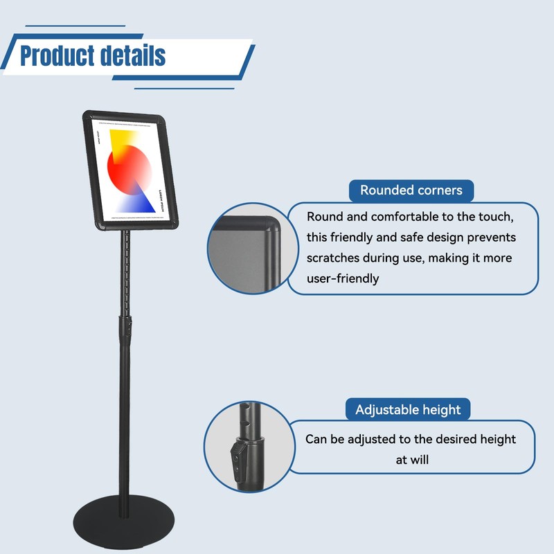 HUAZI Sign Stand Holder 8.5×11-Inch Adjustable Floor Standing with Heavy