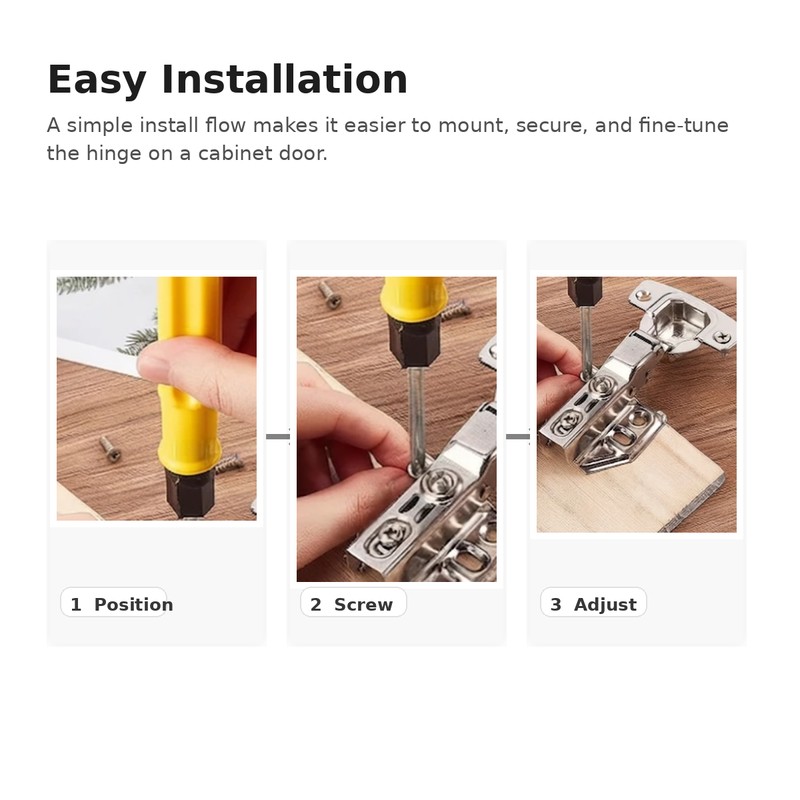 2 Pack Soft Close Cabinet Hinges, Stainless Steel Concealed Hydraulic