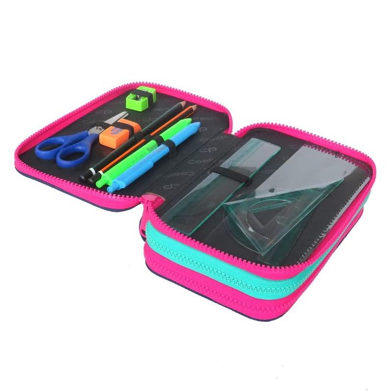 CoolPack XXL Pencil Case 3-Compartment School Pencil Case, Triple Pencil