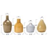 Creative Co-Op Stoneware Bud Vases in Crackle Glaze, Grey/Mustard Tones,