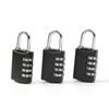 Anti-Theft Black 4-Digit Combination Padlock (A) 3-Piece Set Security Item