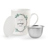 H&H Botanic Tisaniera, New Bone China, Decori Assortiti, Filtro Inox,