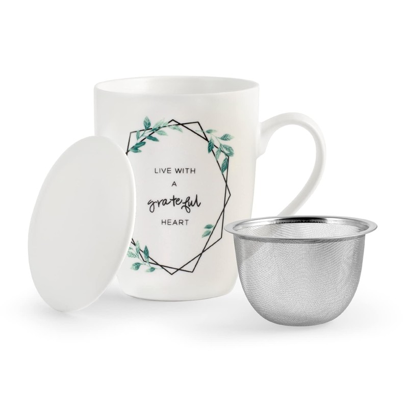 H&H Botanic Tisaniera, New Bone China, Decori Assortiti, Filtro Inox,