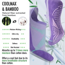 BRISIRA Coolmax Bamboo Viscose Pilates Socks with Grips Women Non Slip Grippy Yoga Socks Compression Barre Hospital Barefoot