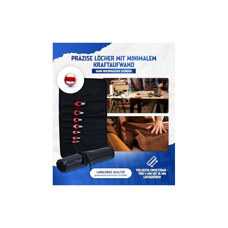 Paffrath® Wad Punch Set (4-16 mm) - 7-Piece Set in