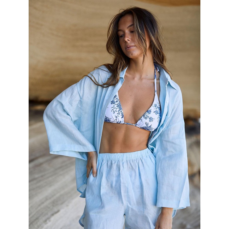 BERLOOK Bikini reversible para mujer, parte superior de corte alto,
