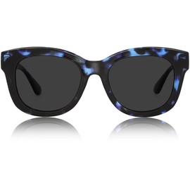 JiSoo - anteojos de sol para mujer y hombre, para sol, anteojos de sol de lectura de gran tamaño para mujer 2.25, no bifocales, azul Demi