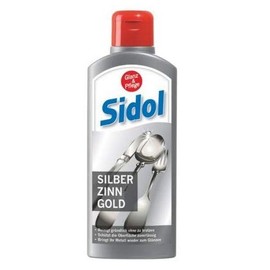 SIDOL Silver Pewter Gold 250 ml Thoroughly Cleans Tableware, Cutlery, Jewellery, Tin Jugs, Pewter Figures, Chrome Surfaces and Much More Without Scratching