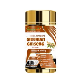 Vitaminnica Because your Health Matters Vitaminnica Siberian Ginseng 500mg 5:1 Extract (Eqv. 2500mg)- 60 Capsules - High Strength Energy Supplement