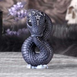 Nemesis Now Cult Cuties Ouroboros Snake 9.6cm, Resin, Black, Ouroboros Occult Snake Figurine, Scarily Adorable Snake Figurine, Snake Gift, Cast in the Finest Resin, Lovingly Hand-Painted