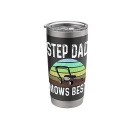 Funny Step Dad Mows Best Lawn Care Grass Mowing Lawn Mower Stainless Steel Insulated Tumbler