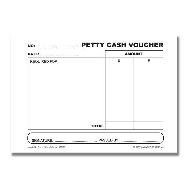 Cherry Carbonless NCR Petty Cash Voucher Duplicate Books A6 50