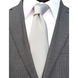 ZENXUS Extra Long Solid Tie for Men Big and Tall, Silver Grey XL Tie 63 inch