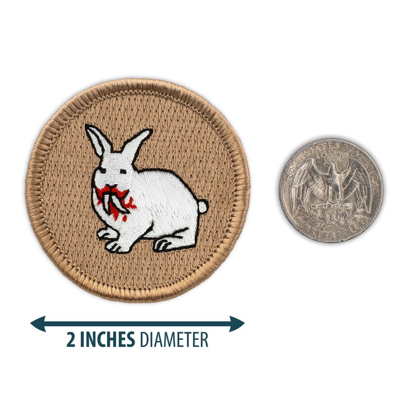 PATCHTOWN Killer Rabbit Patrol Patch - 2"" Diameter Round Embroidered