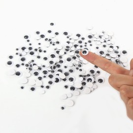 DECORA 1000 Pieces 12mm Round Wiggle Googly Eyes with Self-Adhesive for Scrapbooking and Crafts
