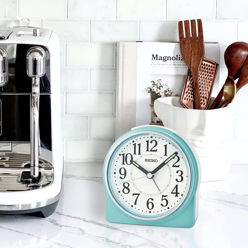 Seiko Marui Bedside Alarm Clock, Metallic Blue