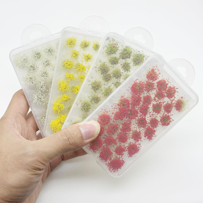 Cayway Pack of 128 Miniature Flower Cluster Miniature Grass Tuft