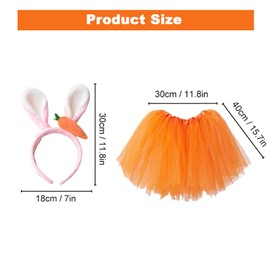 JMOCD Easter Rabbit Bunny Costume Tulle Spliced Ballet Dress Rabbit Ear Headband Easter Fancy Cosplay Costume