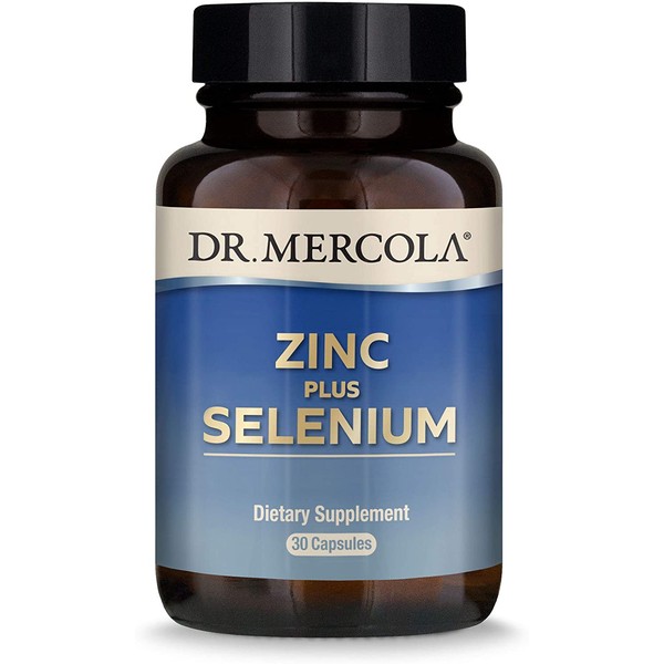 Dr. Mercola Zinc Plus Selenium Dietary Supplement, 30 Servings (30 Capsules), Supports Immune Health, Non GMO, Soy Free, Gluten Free