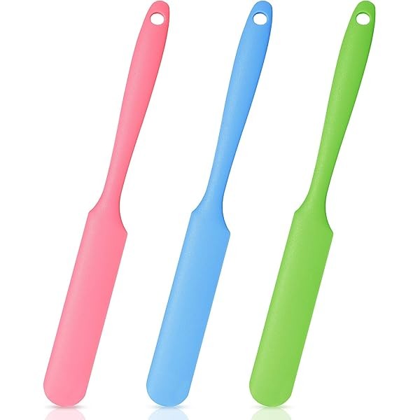 Mudder 3-Piece Non-Stick Wax Spatulas - Silicone Spatula Waxing Applicator