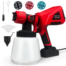 600W Paint Sprayer, Electric Paint Spray Gun with 1000ml Capacity Container, 3 Nozzle Sizes, Easy to Clean, Airless Paint Sprayer for House Painting, Cabinets, Decks, Walls, Doors, DIY Projects, etc.