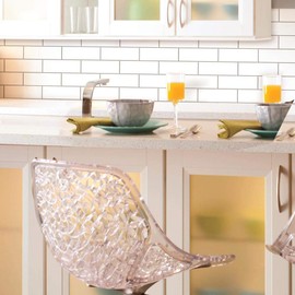 RoomMates TIL3459FLT StickTiles Classic White Subway Peel and Stick Tile Backsplash 10.5x10.5