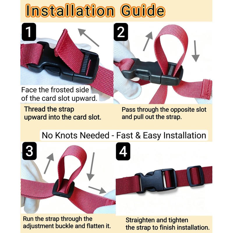 6 Pack 1" x 96" Boat Cover Tie Down Straps