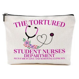 Nurse Practitioner Gifts Makeup Bag, Nurse Accessories Cosmetic Bag, Nursing Travel Organizer Zipper Pouch Thank You Nurses Week Gifts for Women Registered Nurses Physician Assistant, Blue