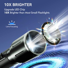 LETMY LED Flashlight 2 Pack - Super Bright Tactical Flashlights High Lumens - Zoomable, 5 Modes Flash Light, Waterproof Powerful Flashlights for Hurricane Home Emergency Camping Outdoor