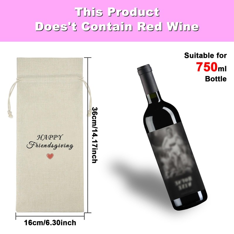 Ximalun Friendship Gifts for Women Men Wine Bag Friendsgiving Party