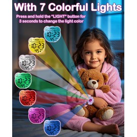 SOCICO Kids Digital Watches for Girls Boys, 7 Color Lights, 5 ATM Waterproof Watches for Child with Alarm Stopwatch, Soft Band Wrist Watch Christmas Gifts for Kids Ages 5-12 (Pink)