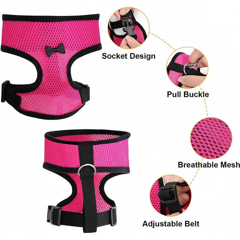 Chicken Harness with Lead, 3 Pieces Chicken Harness, Adjustable, Breathable,