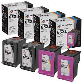 LD Remanufactured Ink Cartridge Replacement for HP 63XL High Yield (2 Black, 2 Color, 4-Pack)