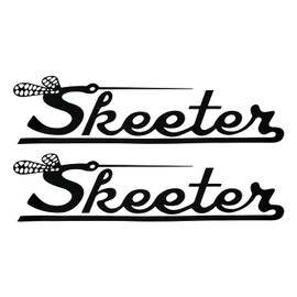 2Pc Skeeter Boats Decals Vinyl Stickers Fit for Boat Outboard Motor (Black)
