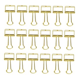 TEHAUX 20pcs Office Binder Clips Decorative Paper Clamps Stainless Steel Clamps for Home Office
